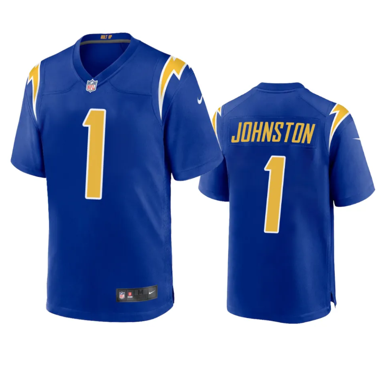 Men's Los Angeles Chargers #1 Quentin Johnston Royal Stitched Game Jersey
